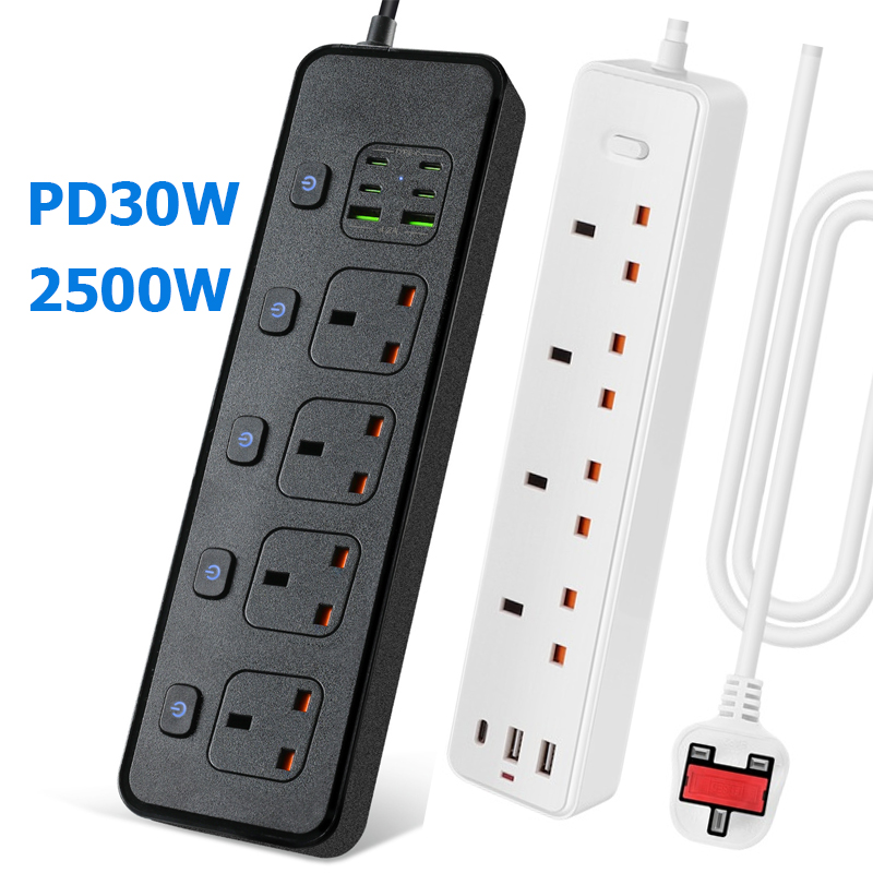 Power Strip Flat - Faixa de Energia Elétrica com 3USB