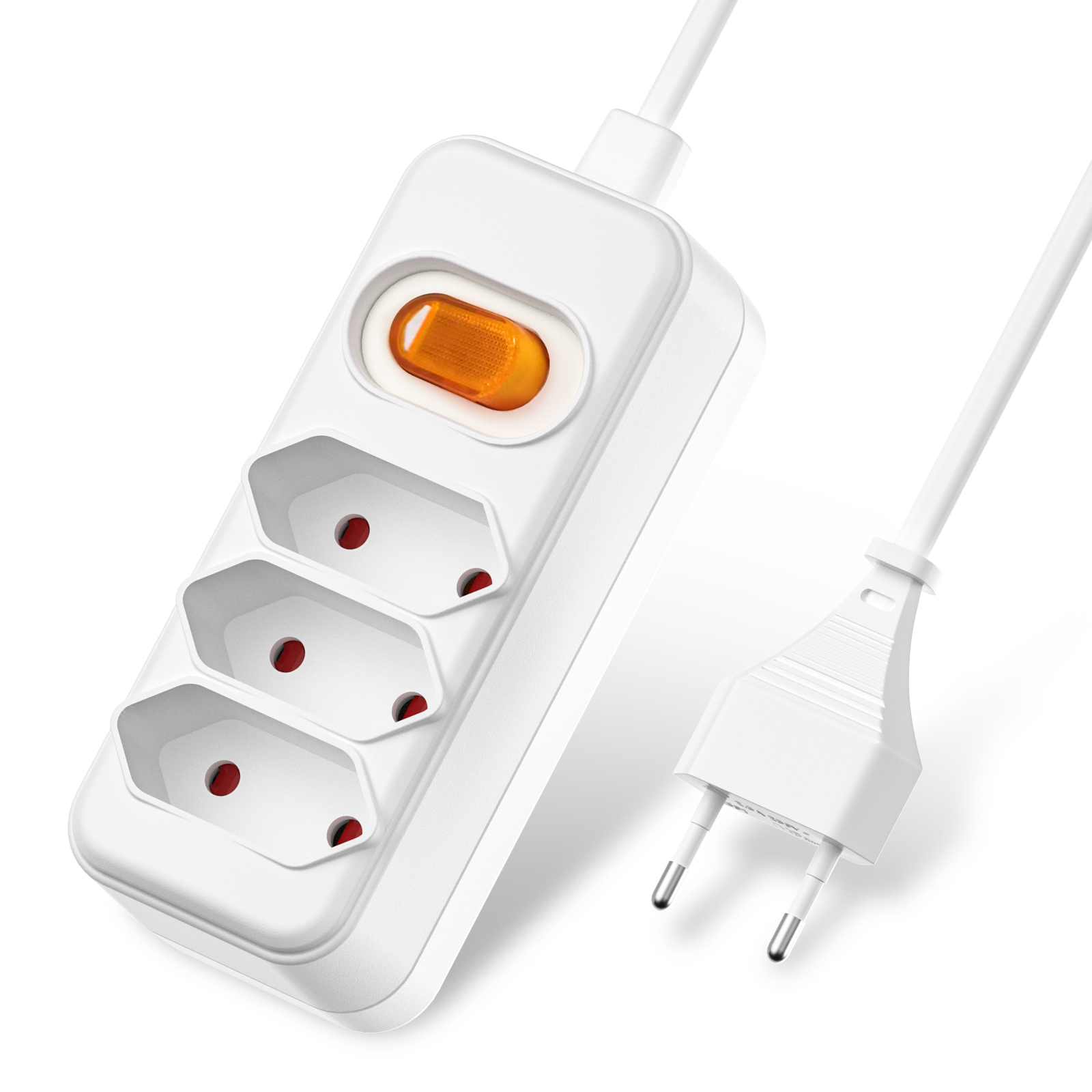 Power Strip Flat - Tomada de alimentação europeia de 2