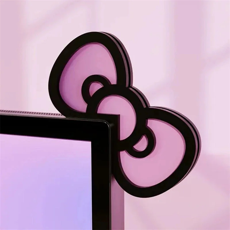 Desk Setup Gaming - Kawaii rosa acrílico arco monitor decoração