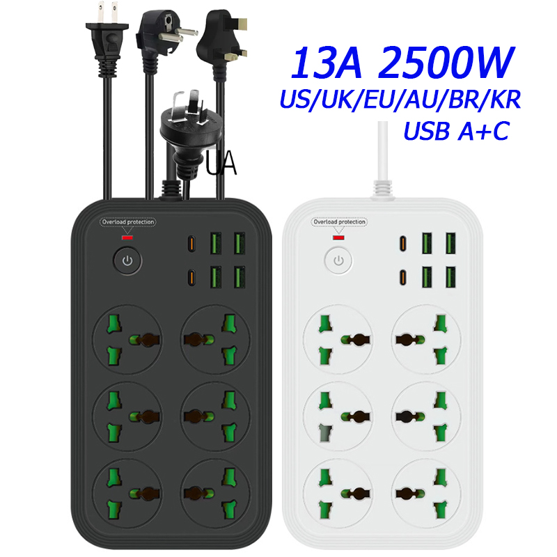 Power Strip Flat - 13a universal tomada de energia com
