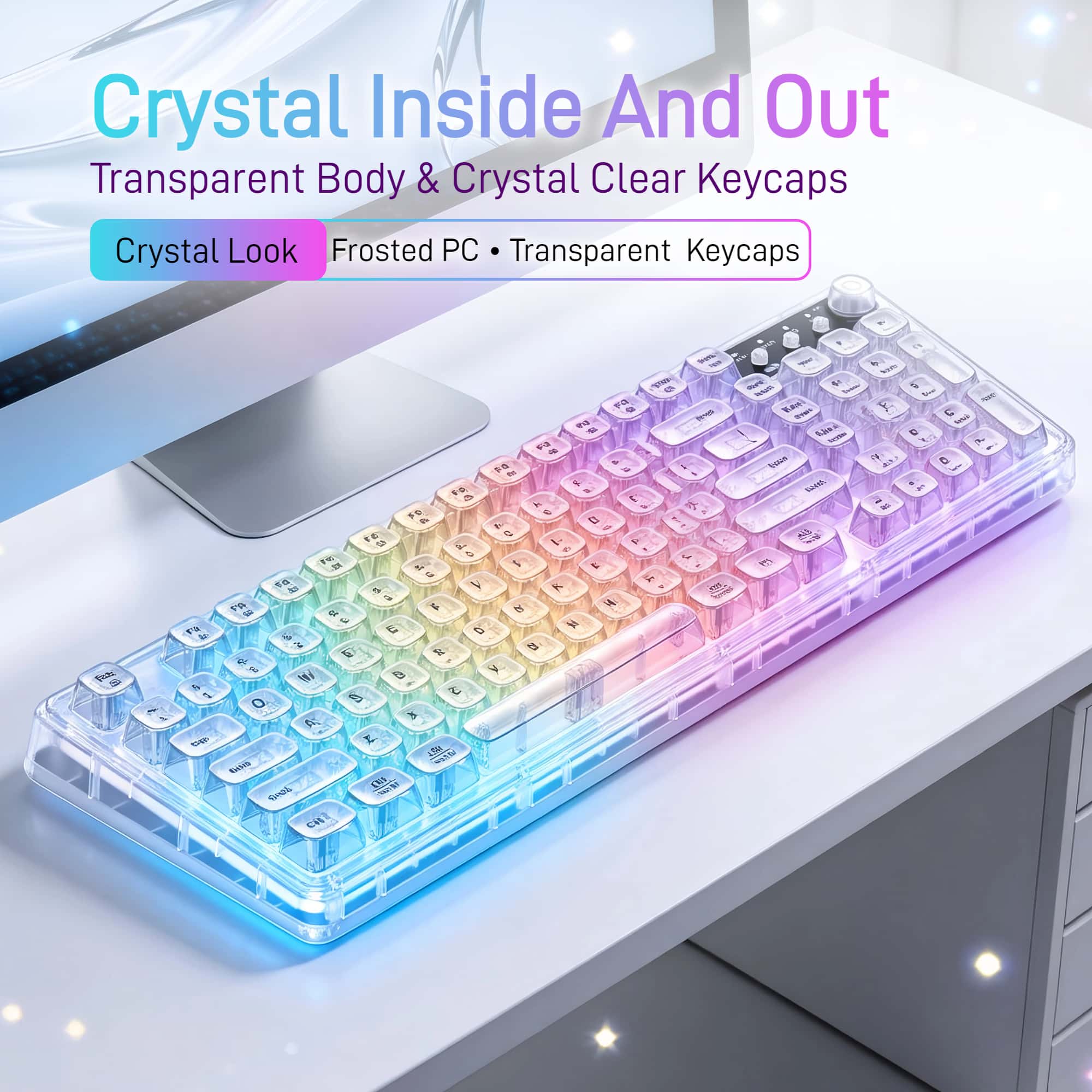 Desk Setup Layout - Teclado Gamer Sem Fio Transparente F99,