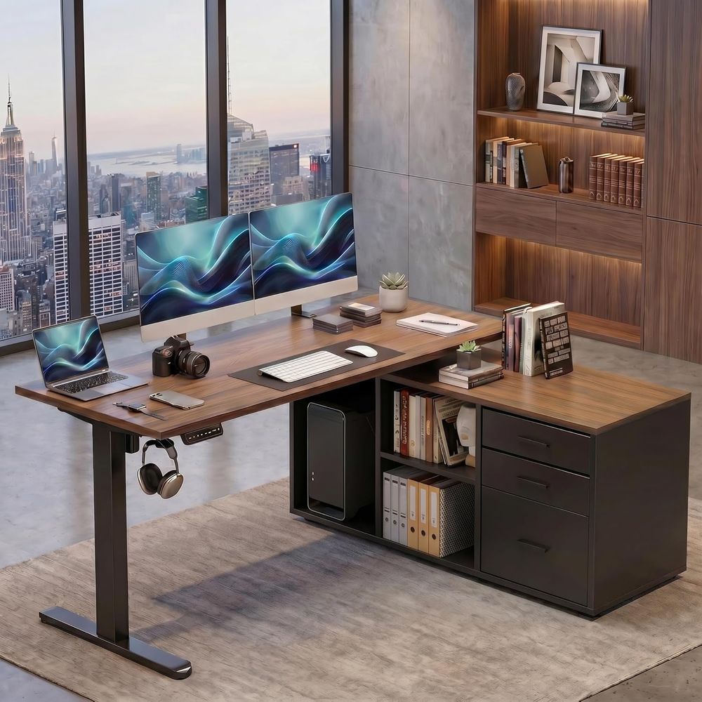 Desk Setup Height - Mesa de Escritório em L de