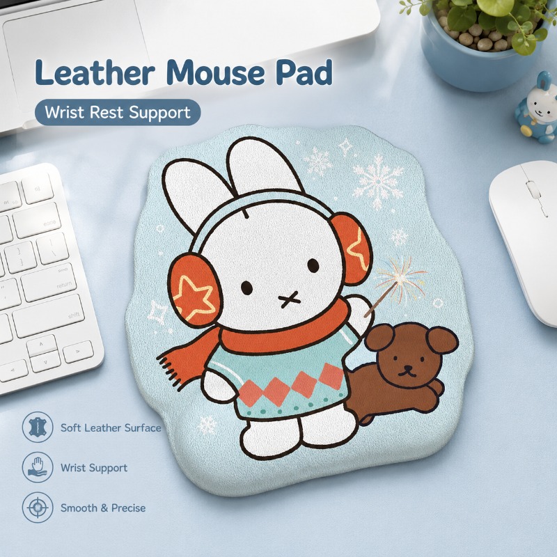 Mouse Pad de Couro Anime Miffy - Desk Setup No Computer avaliação e preço