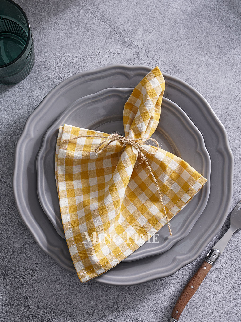 Guardanapo de Gingham 42cm X 4 - Yellow Desk Setup avaliação e preço