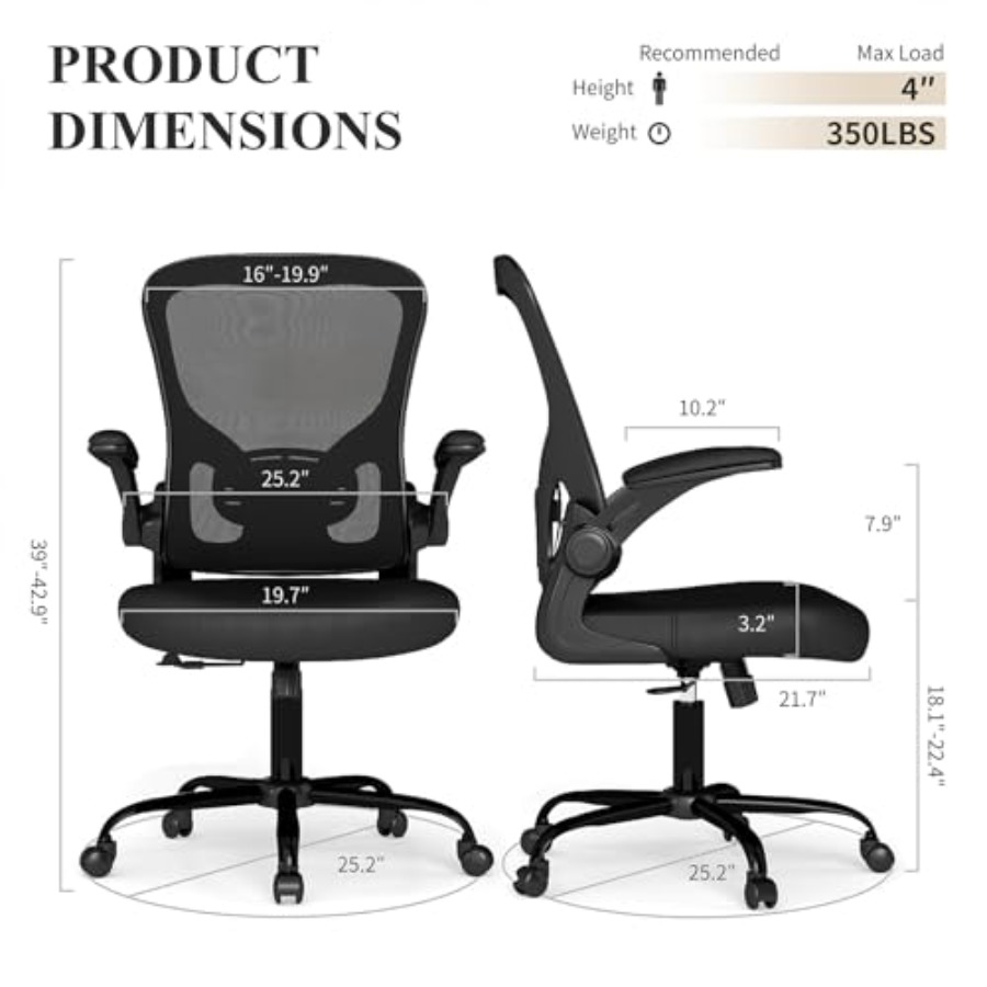 Cadeira de escritório em malha - Desk Setup Height avaliação e preço