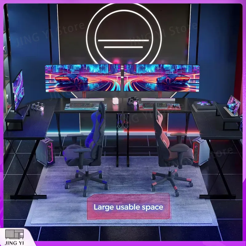 Mesa de Jogos em Forma de L co - Desk Setup No Computer avaliação e preço