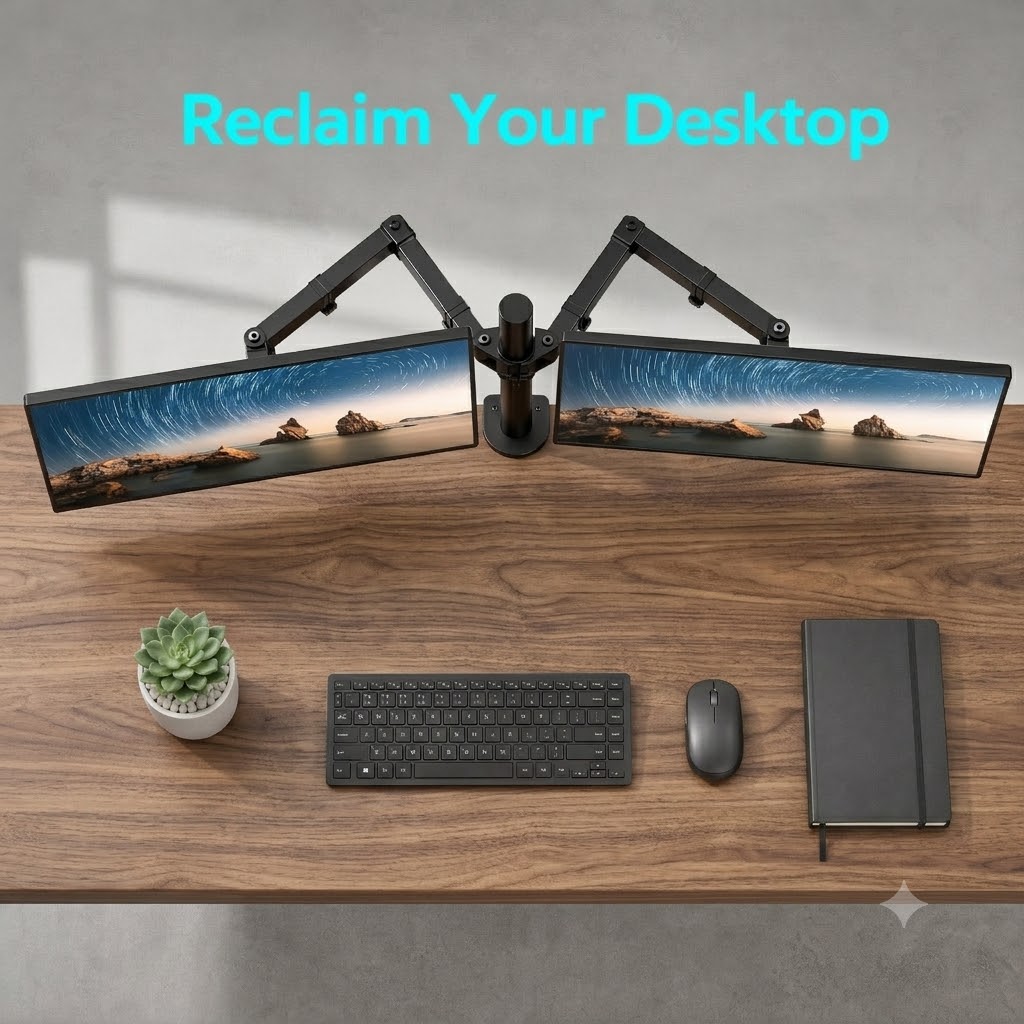Suporte para monitor duplo, su - Desk Setup Monitor Arm avaliação e preço