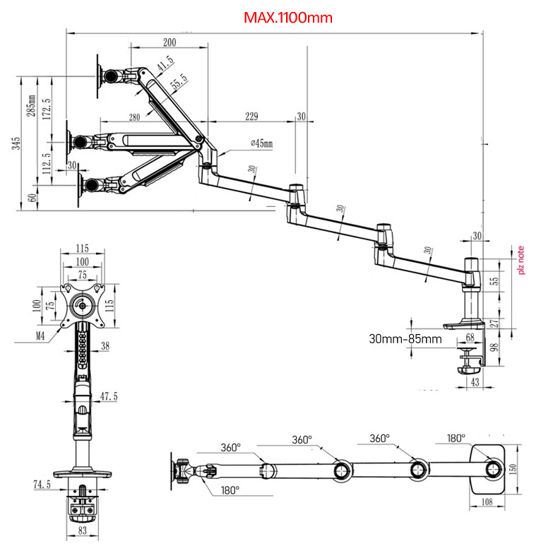 Suporte de Monitor de Mesa (10 - Desk Setup Monitor Arm avaliação e preço