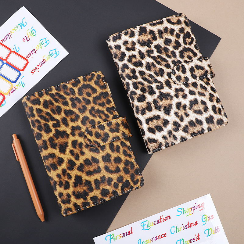 A6 leopardo impressão folha so - Ring Binder Box avaliação e preço