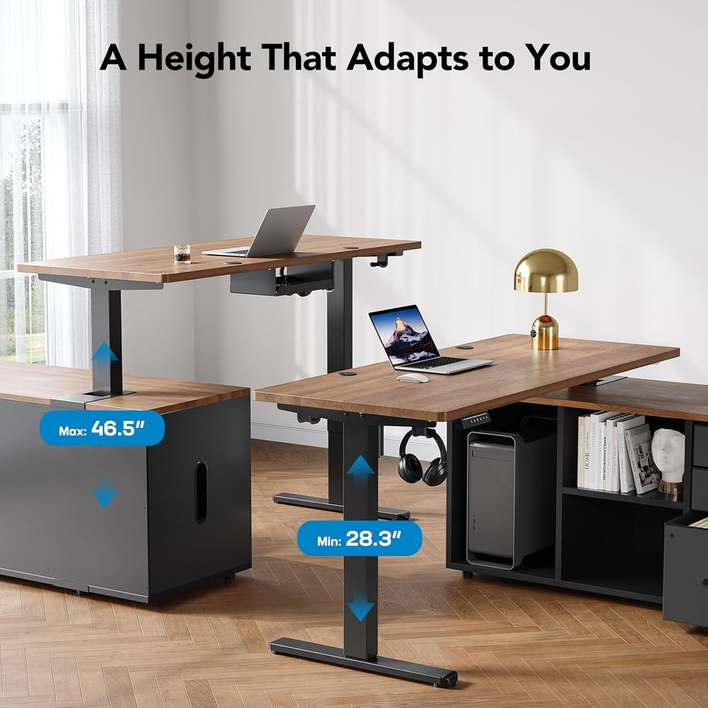 Mesa de Escritório em L de 55  - Desk Setup Height avaliação e preço